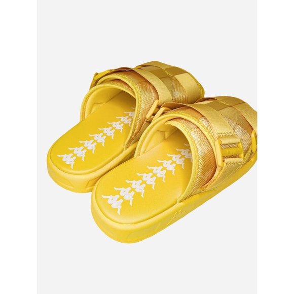 Kappa 222 Banda Mitel 4 Bright Yellow Athletic Sandal Slides Mens Size 9 - Picture 4 of 12